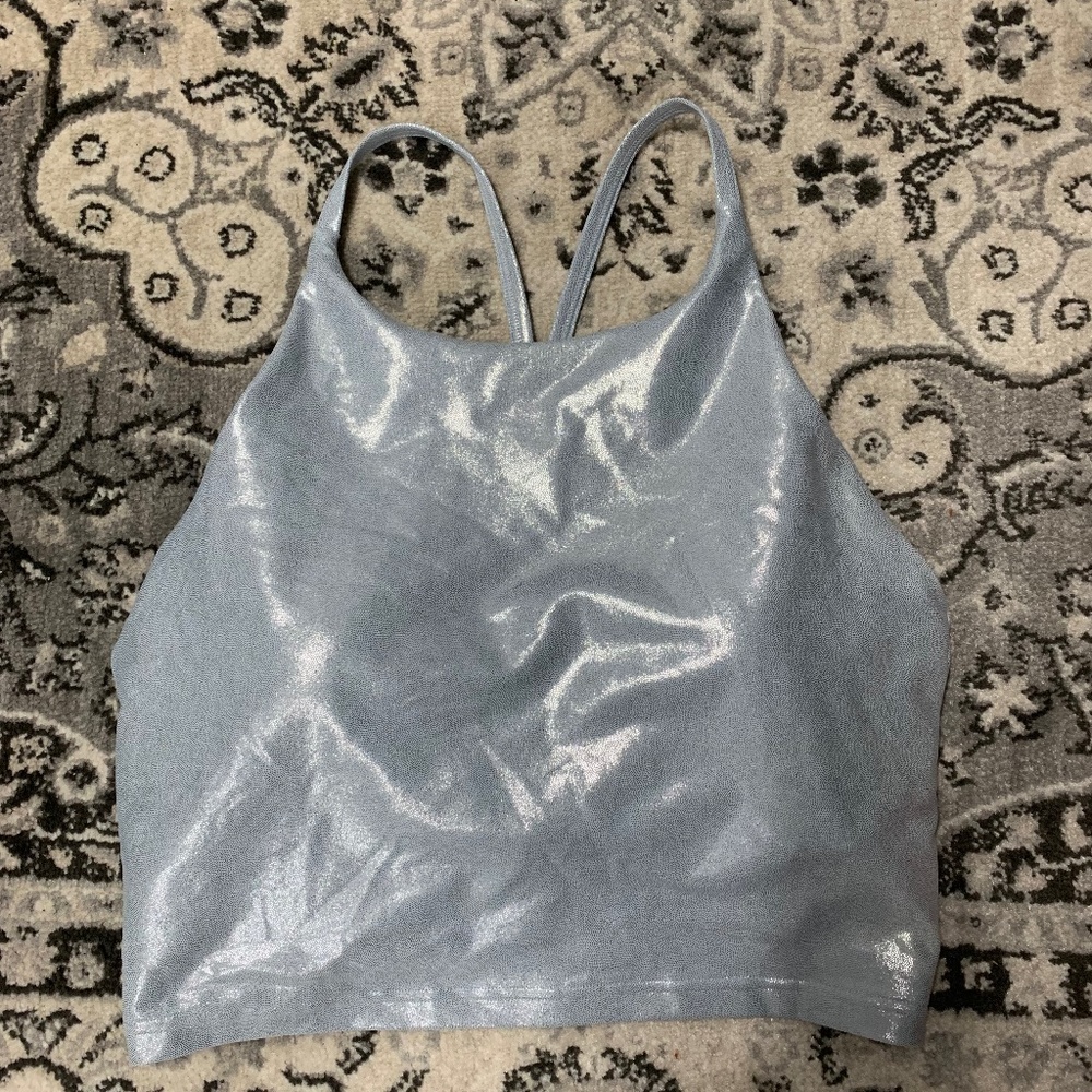 Old Navy power hold metallic workout top